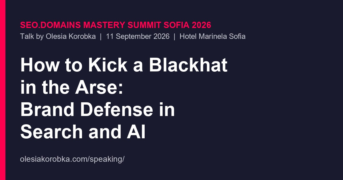 Brand defense in search and AI talk at SEO.Domains Mastery Summit Sofia 2026